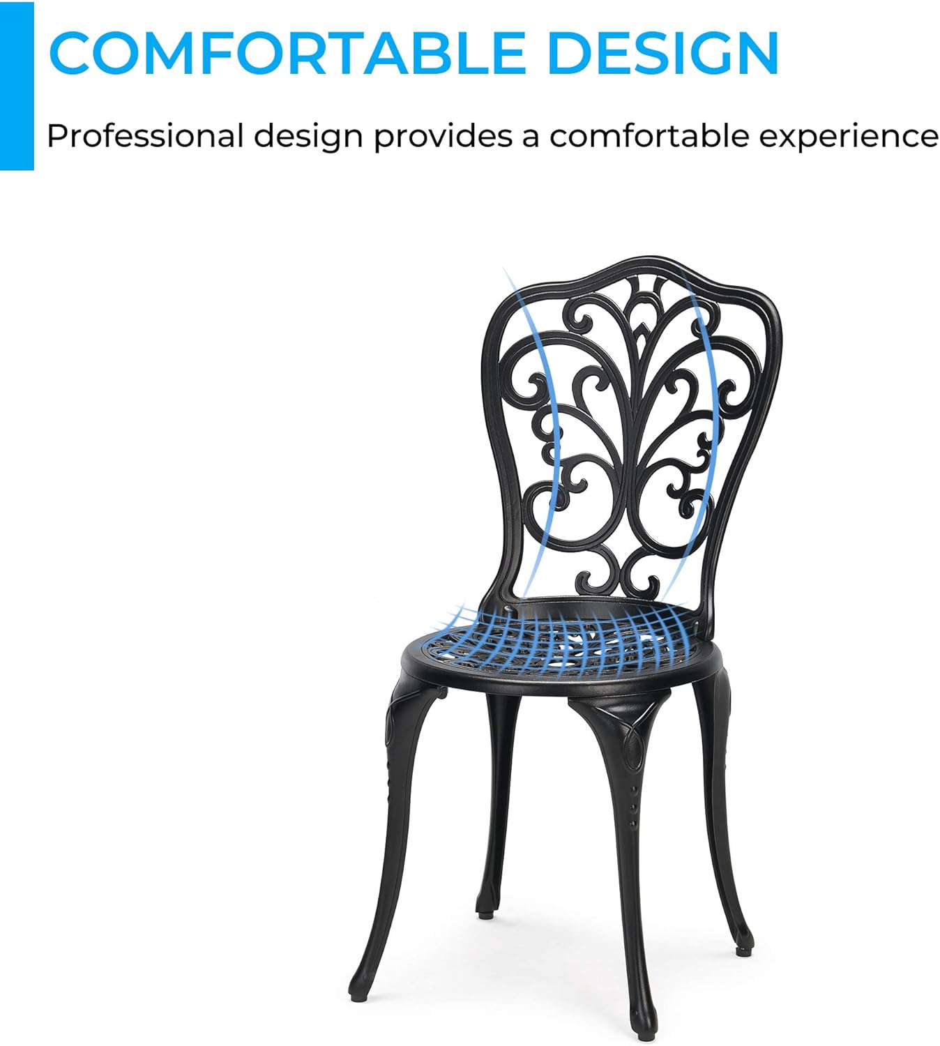 Laurel Canyon 3-Piece Cast Aluminum Patio Bistro Sets Antique Copper Finish Outdoor Furniture with Rust-Resistant Small Round Table and 2 Chairs for