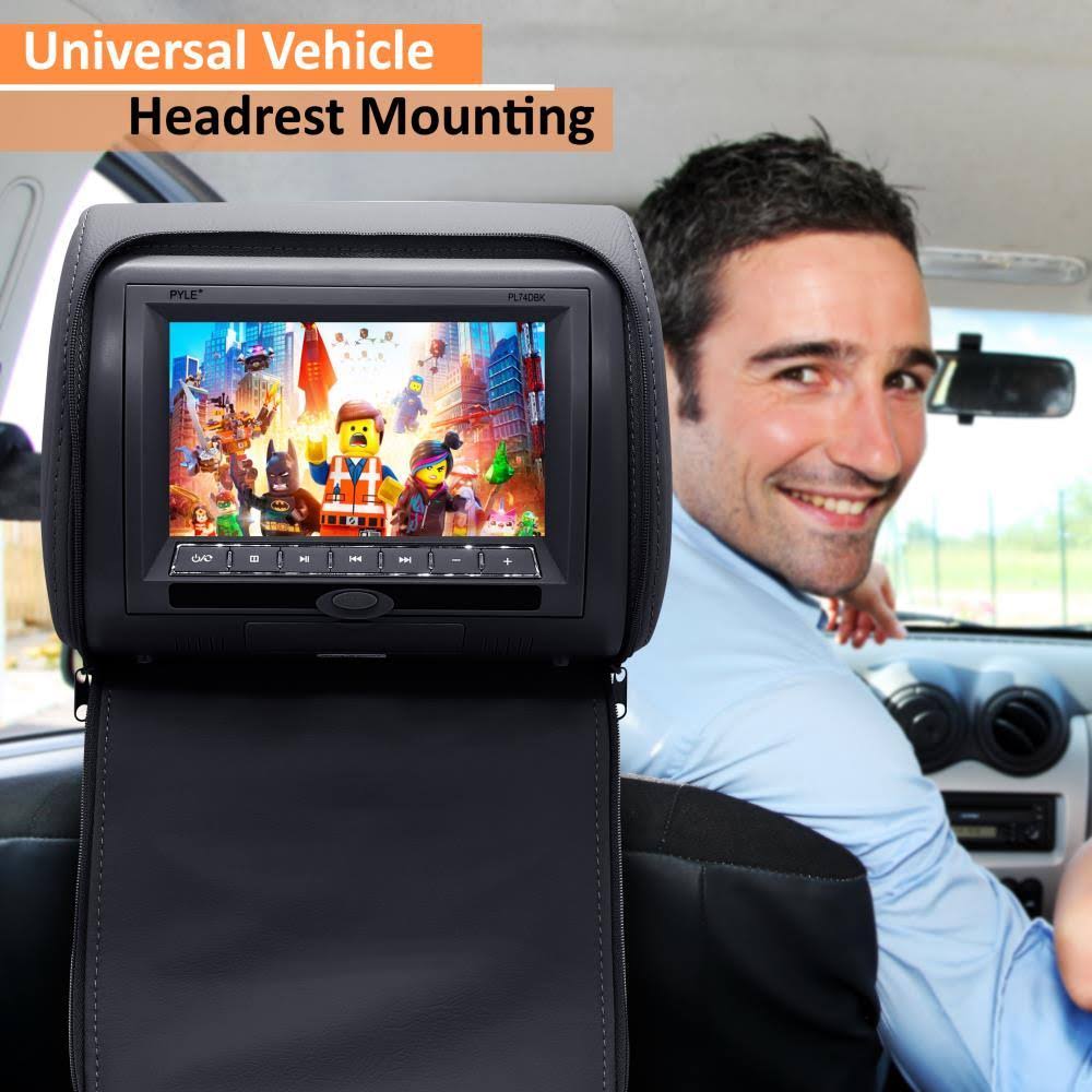 Pyle 2017 Upgraded HD Quality Car Headrest DVD Player Monitor Display 7 inch Wid PL74DBK