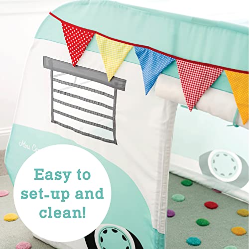 MindWare Camper Playhouse – Pretend, Indoor Fort for Kids – 43 x 55 x 36 inch Play Set Made of Cotton Canvas – Easy Assembly & Simple to Clean