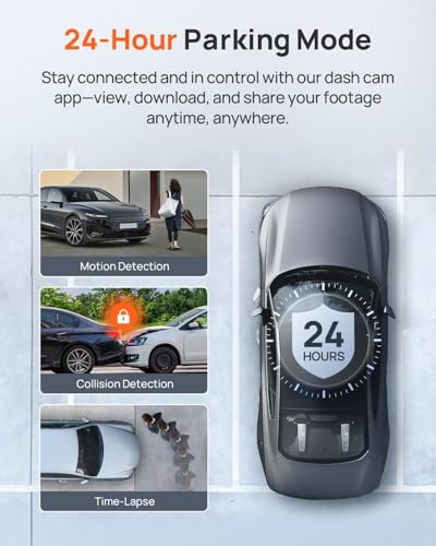 70mai A810 4K Dash Cam Front and Rear, Dual Dash Camera for Cars with Starvis 2 HDR Night Vision, 4G LTE Support, ADAS, Built in GPS & WiFi