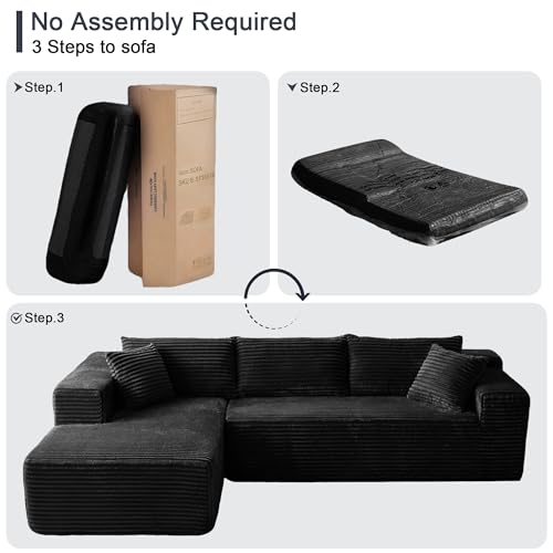 104" Sectional Couches for Living Room, Modular Sectional Sofa with Deep Seat, L-Shape Couch with Chaise, Cloud Couch for Living Room Bedroom