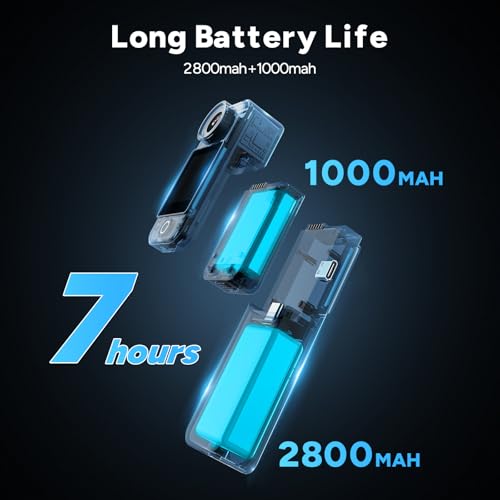 SJCAM C300 4K Action Camera,7H Power Use, 6-Axis Stabilization Pocket Camera,Handheld Dual-Touch Screen Body Camera,30M Waterproof,Gifts for Kids
