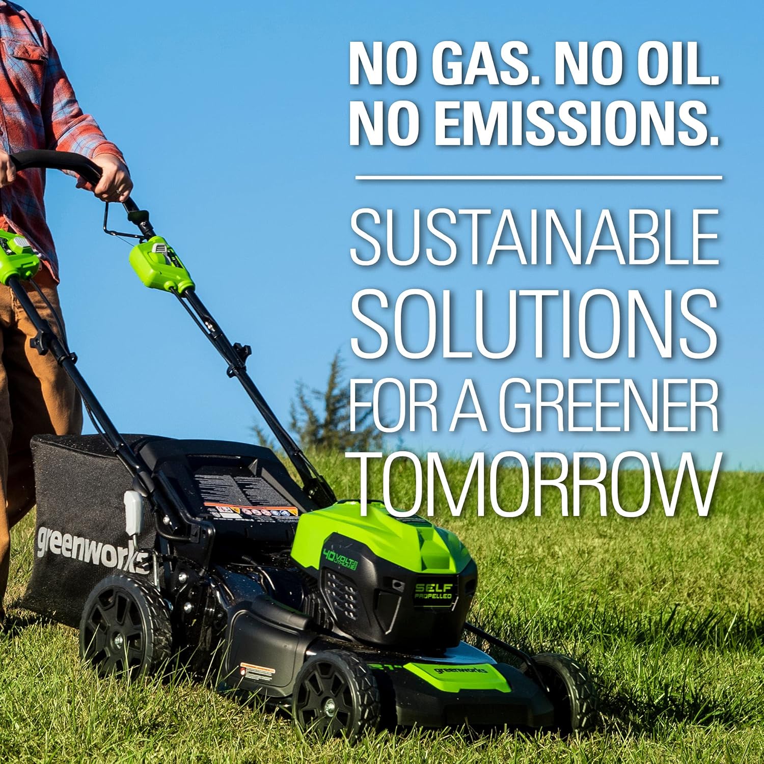 Greenworks 40V 21" Brushless Cordless (Self-Propelled) Lawn Mower (75+ Compatible Tools), 5.0Ah Battery and Charger Included