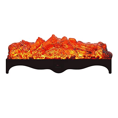 Floating Fireplace for Wall Electric Fireplace Logs, Fireplace Insert Log Heater with Retro Black Four-Corner Base