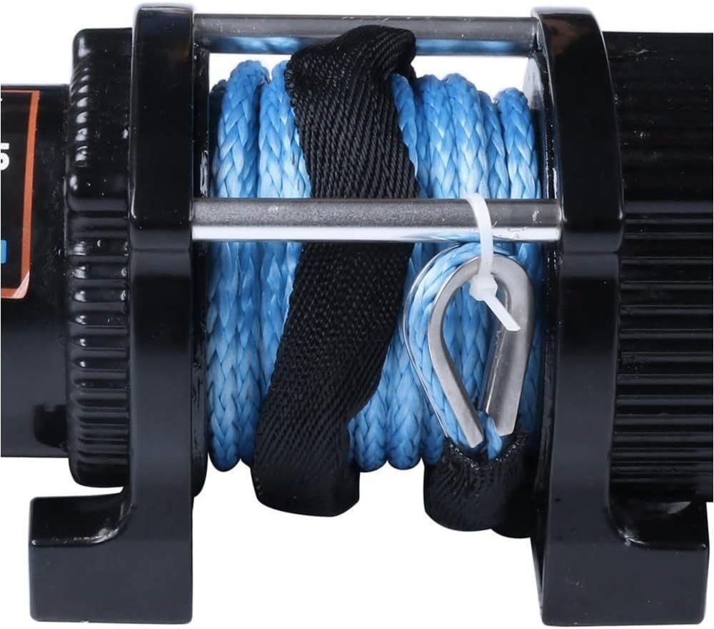 4500LBS Electric Winch Synthetic Rope Towing 12V Off-Road (Stainless Steel) 4500LB,2041KG ensures Quality and Performance Drum Diameter 52mm x79mm