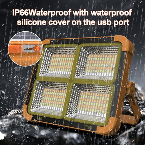 Portable LED Work Solar Light 100W 16500mAh 10000 LM with Stepless Brightness Job Site Battery Rechargeable LED Floor Light for Emergency Worklight