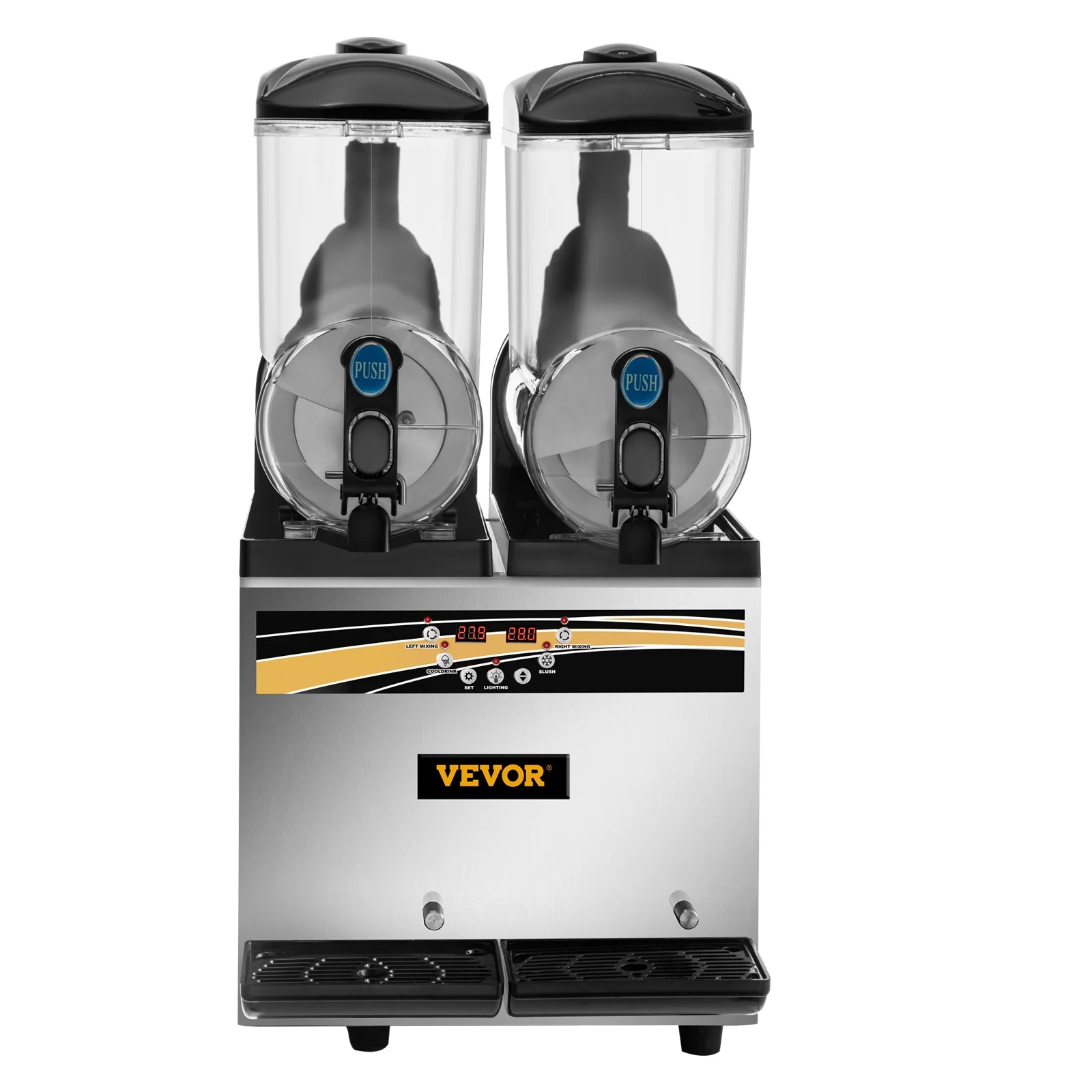 BENTISM Commercial Slushy Machine, 30L 1000W Stainless Steel Margarita Slushie Maker, Slush Frozen Drink Maker, Silver