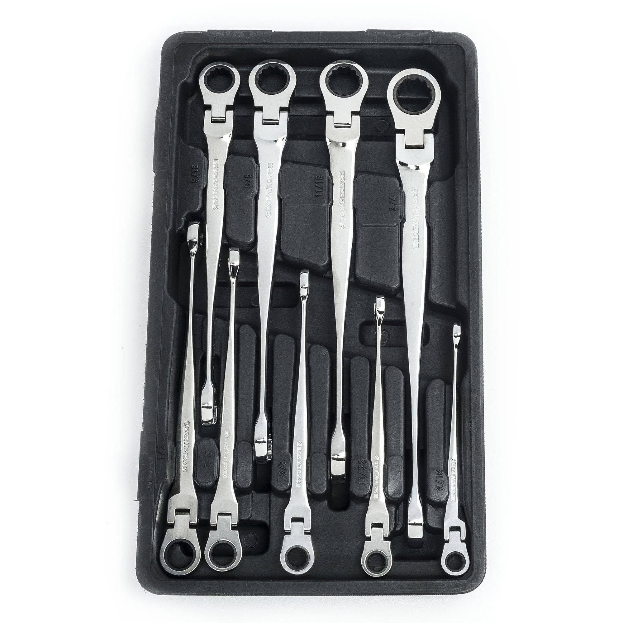 GearWrench 85298 - 9 Piece X-Beam SAE Flex Combination Ratcheting Wrench Set