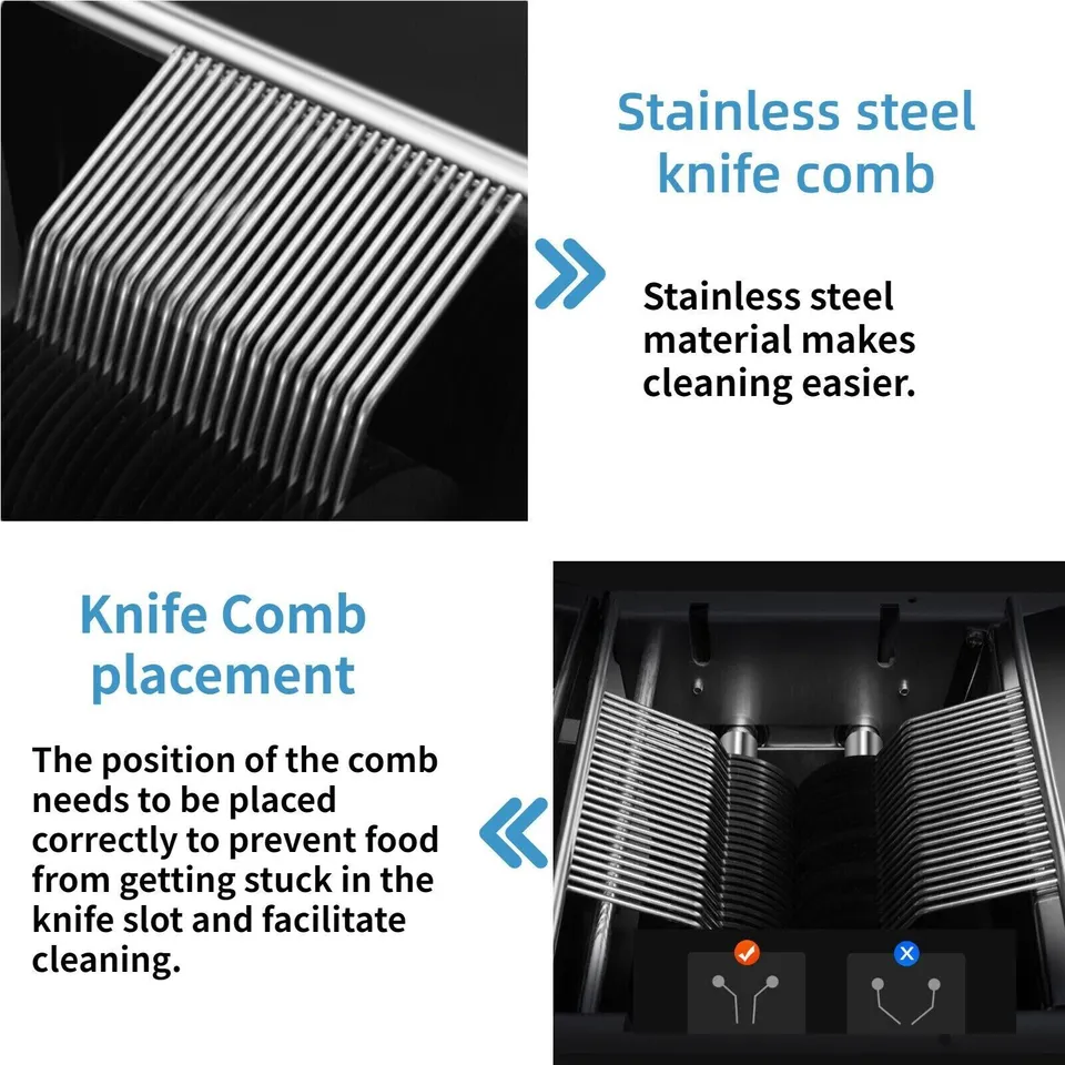 TOPCHANCES Upgraded Meat Cutter Machine, Commercial 2.5mm Electric Meat Slicer Shredded Cutting Machine, Stainless Steel 330lb/h