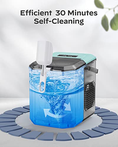 Nugget Ice Maker Countertop, Silonn Chewable Pellet Ice Machine with Self-Cleanin Function, 33lbs/24H Portable Ice Makers for Home Kitchen Officce