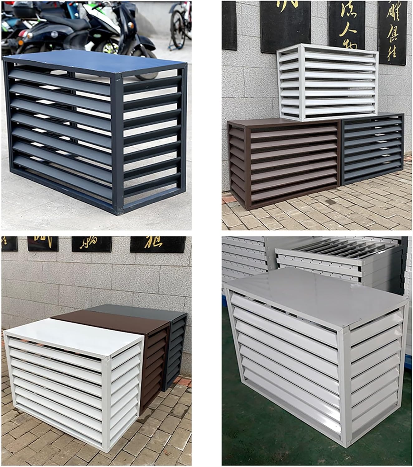 Air Conditioner Fence -Air Conditioner Covers for Outside Units, Aluminum Outdoor Privacy Ac Covers, Air Conditioner Fence, Flower Stand