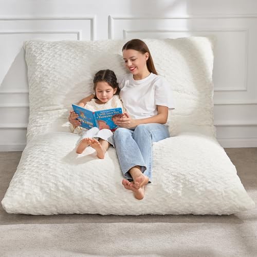 Hobestluk 3 in 1 Bean Bag Chair Giant Bean Bag Chairs Convertible Bean Bag Floor Cushion with Machine Washable Cover