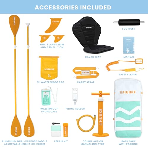 Inflatable Paddle Board for Adults with Accessories Included, Oar, Fins, Pump. Stand Up Paddleboard Great Stability and Resistance. 10’ x 33" x 5.9"
