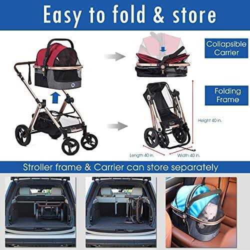 HPZ Pet Rover Prime 3-in-1 Luxury Stroller - Pet Supplies online store