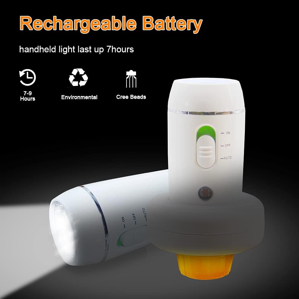 Emergency Lights for Home 2 Pack Compact Rechargeable LED Flashlight