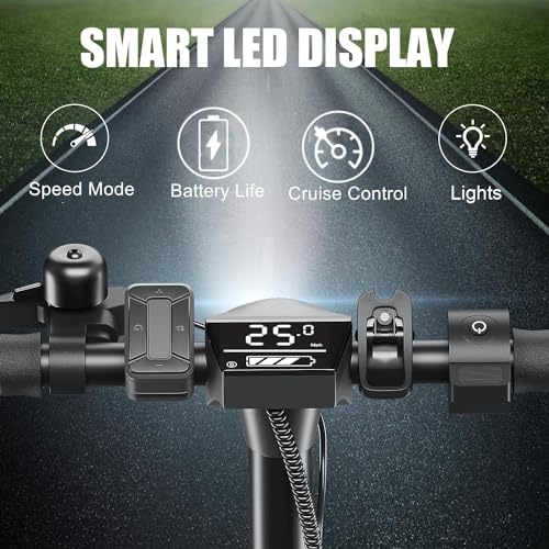 Caroma Electric Scooter, 350W/500W/750W Powerful Motor, 20/25/30 Miles Long Range, 20/25 Mph Top Speed, 9" Solid Tires