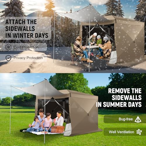COBIZI 12x12ft Pop up Gazebo Screen Tent Screen House for Camping, Camping Outdoor Screened Gazebo, Canopy Tent