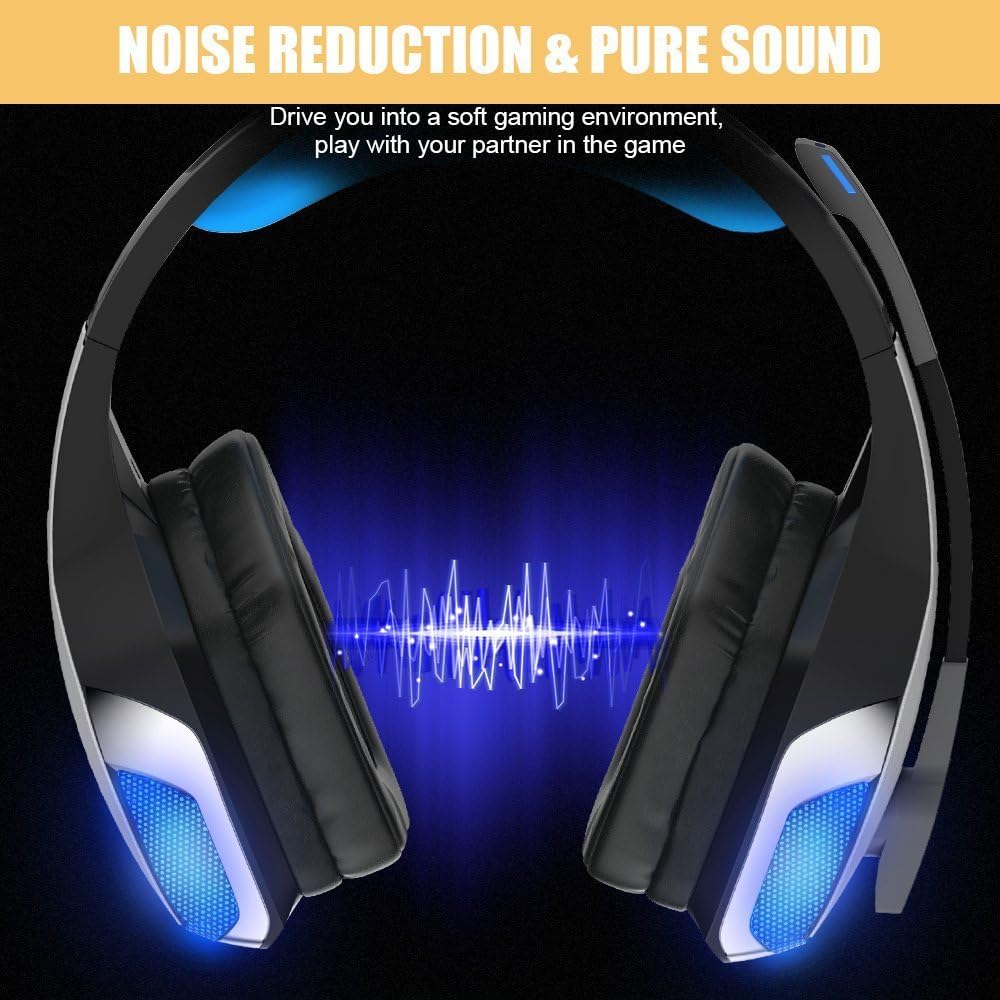 BENGOO V-4 Gaming Headset for Xbox One, PS4, PC, Controller, Noise Cancelling Over Ear Headphones with Mic