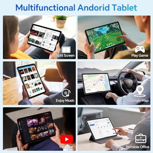 Blackview Tablet 10 inch Android 15,2025 AI Tablet, 4GB RAM 64GB ROM 1TB Expandable, Quad-Core, Widevine L1, 1280x800 IPS Touchscreen, 5G WiFi