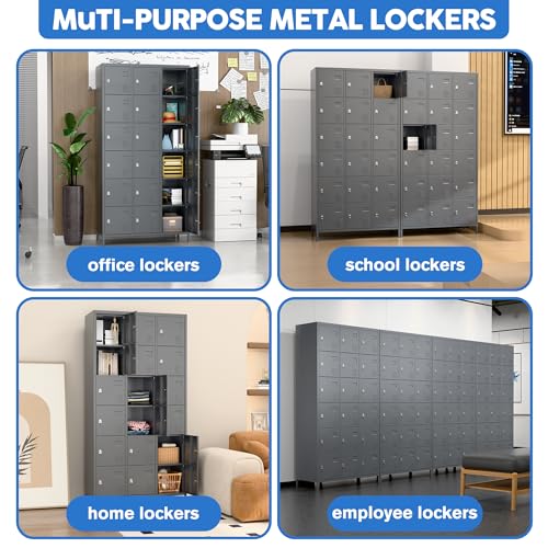 6 Door Metal Storage Locker 18 Hooks,Metal Locker for Employees with Lock for School Garage Office Gym Bedroom,Assembly Required