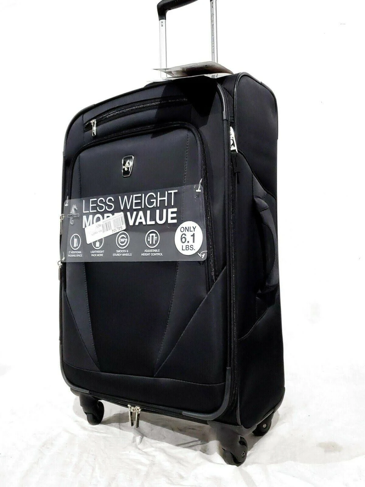 Atlantic Infinity Lite 4 25x22 Expandable Spinner Suitcase - Black