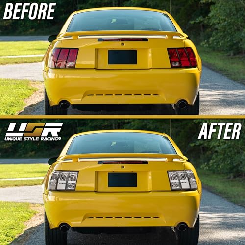 USR 96-04 Mustang V6/GT Plug and Play Tail Light Wire Harness for Sequential Signal + Total of 8 Cabnus LED Bulbs for Red Brake + White Reverse (Left