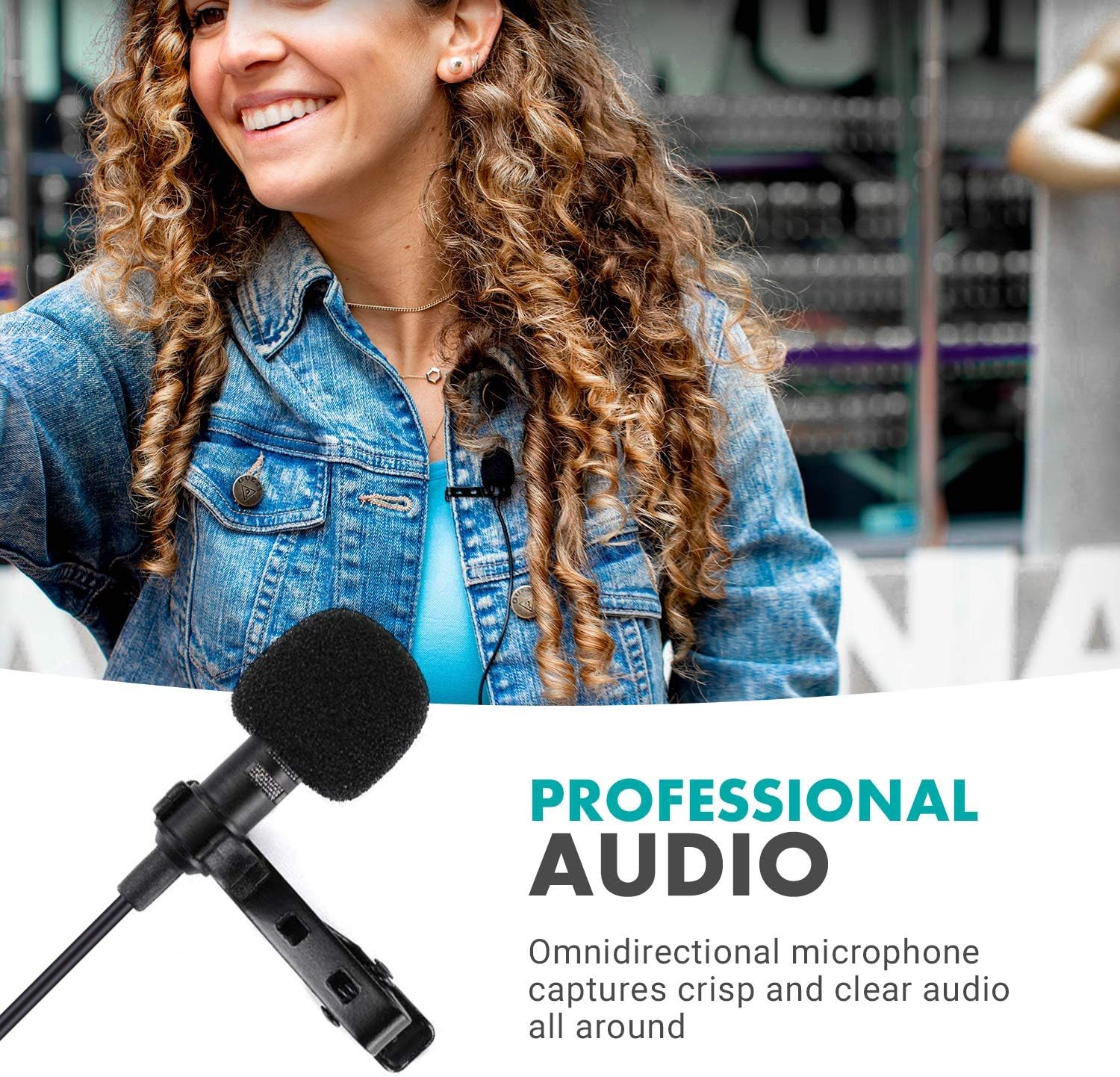 Movo WMX-20 48-Channel UHF Wireless Lavalier Microphone System with 1 Receiver, 1 Transmitter