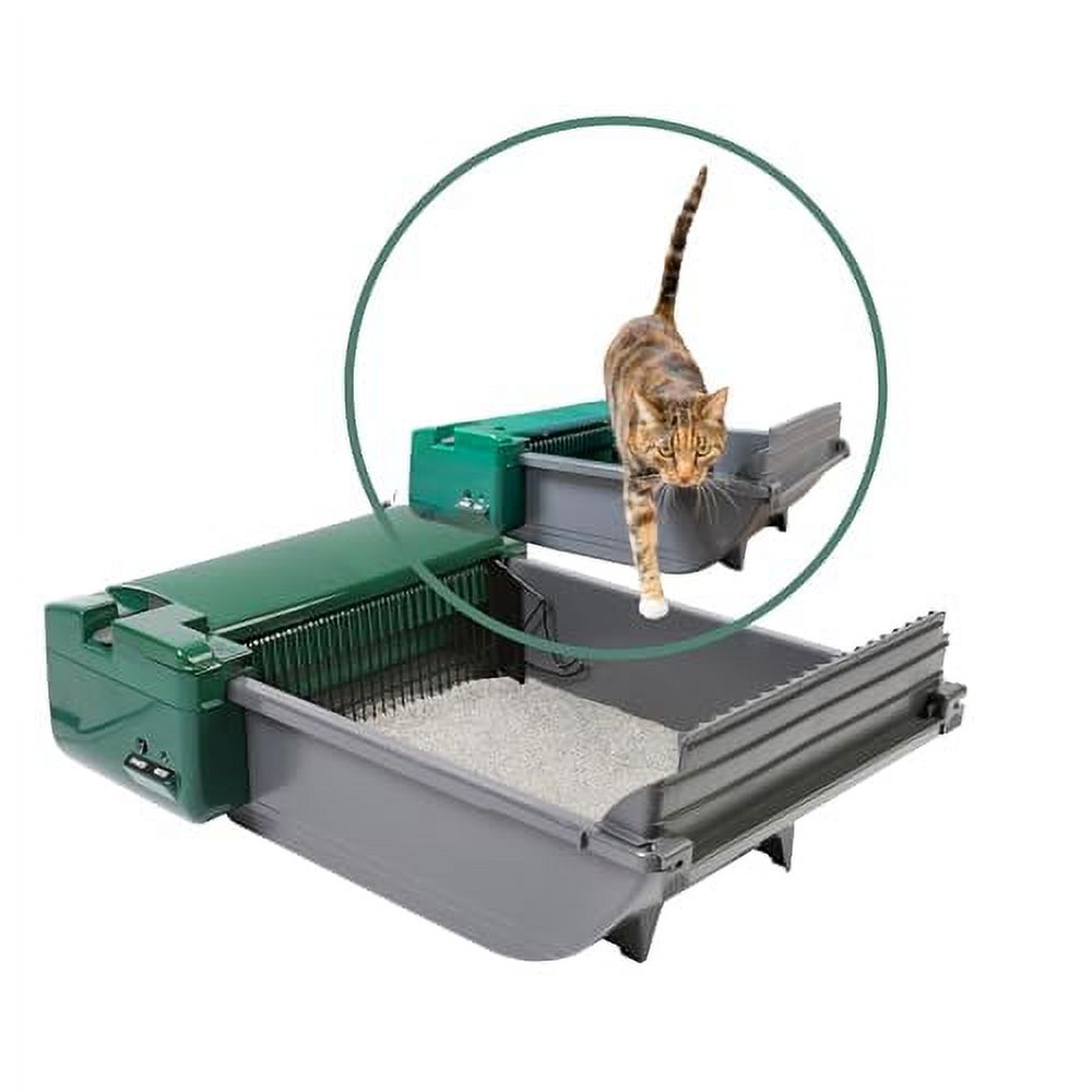 Pet Zone Semi Automatic Cat Litter Box Self Cleaning - Smart Scoop Cat Litter Box with Bags & Carbon Filter for Up to Two Cats 6-16 Pounds