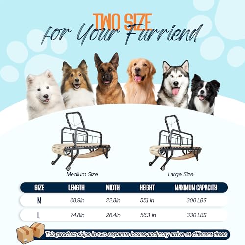 Albott Dog Treadmill for Large & Medium Dogs with Pace Adjustbable Brake and Roller Wheels, Enlarged Indoor Slatmill for Dogs to Keep Fit and Healthy