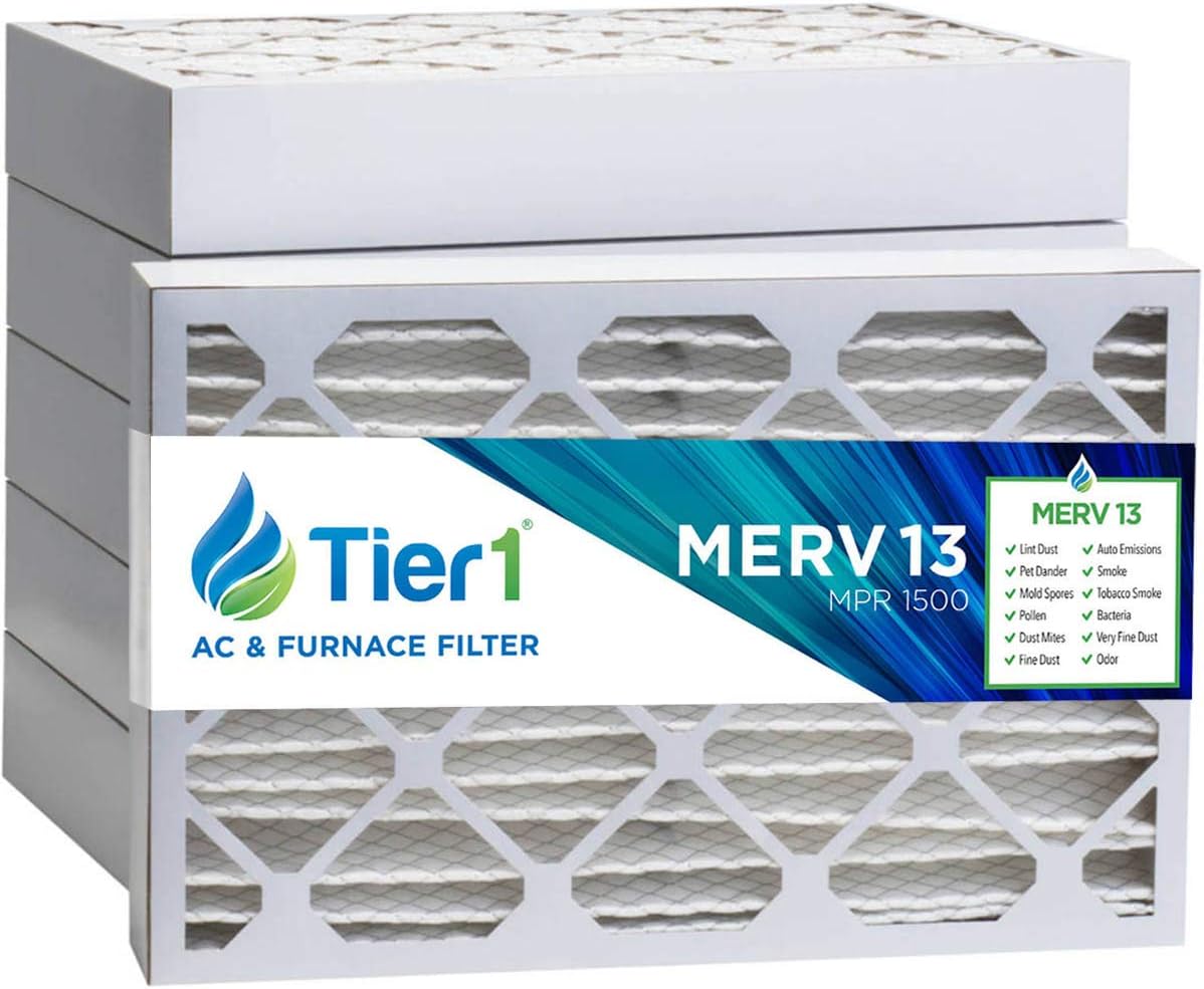 Tier1 16x25x4 Merv 13 Ultimate Air Filter/Furnace Filter 6 Pack (Actual Size: 15 1/2 x 24 1/2 x 3 3/4) - Smart Home Appliances