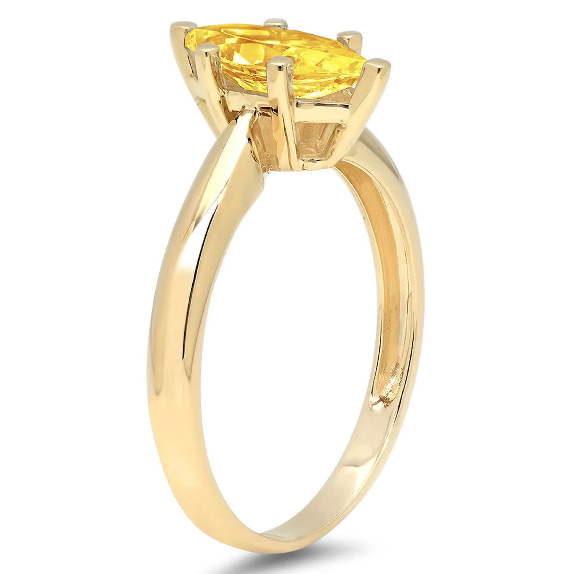 1.5ct marquise cut yellow simulated diamond 18kyellow gold anniversary engagement ring size 6.75