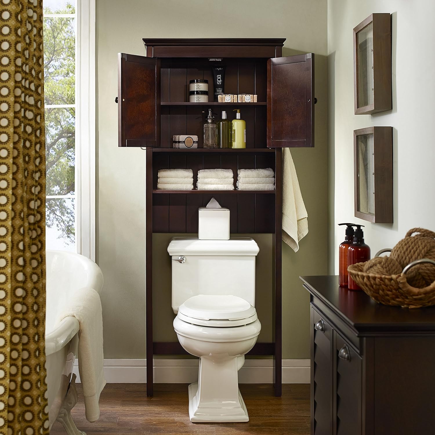 Crosley Furniture Lydia Space Saver Bathroom Cabinet, Espresso