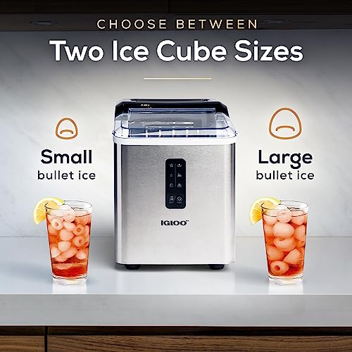 Igloo Electric Countertop Ice Maker Machine - Automatic and Portable - 33 Pounds in 24 Hours - Icecube Maker - Plastic Scoop and Basket