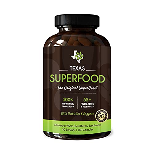 Texas SuperFood - Original Superfood Capsules, Superfood Reds and Greens, All-Natural Whole Food Dietary Supplement, Non-GMO, Gluten Free, Vegan