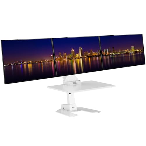 Mount-It! Electric Standing Desk Converter - Motorized Sit-Stand Desk Riser with Monitor Mount