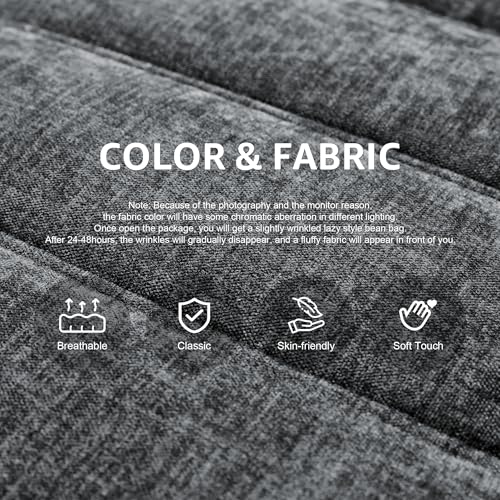 Bean Bag Chairs for Adults Giant Bean Bag Chair Memory Foam BeanBag Chair Big Bean Bag Sofa with Filler Faux Fur Fireside Beanbags Lazy Sofa for