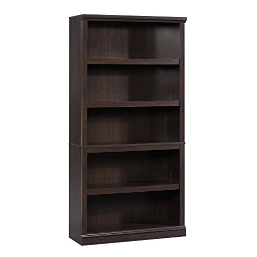 Sauder 5 Tier Book Shelf Wooden Bookcase Multipurpose Bookshelf for Home Office, Living Room, in Chalked Chestnut