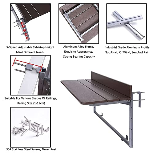 Balcony Bar Table For Railings,side table outdoor,Outdoor Hanging Rail Tables For Deck