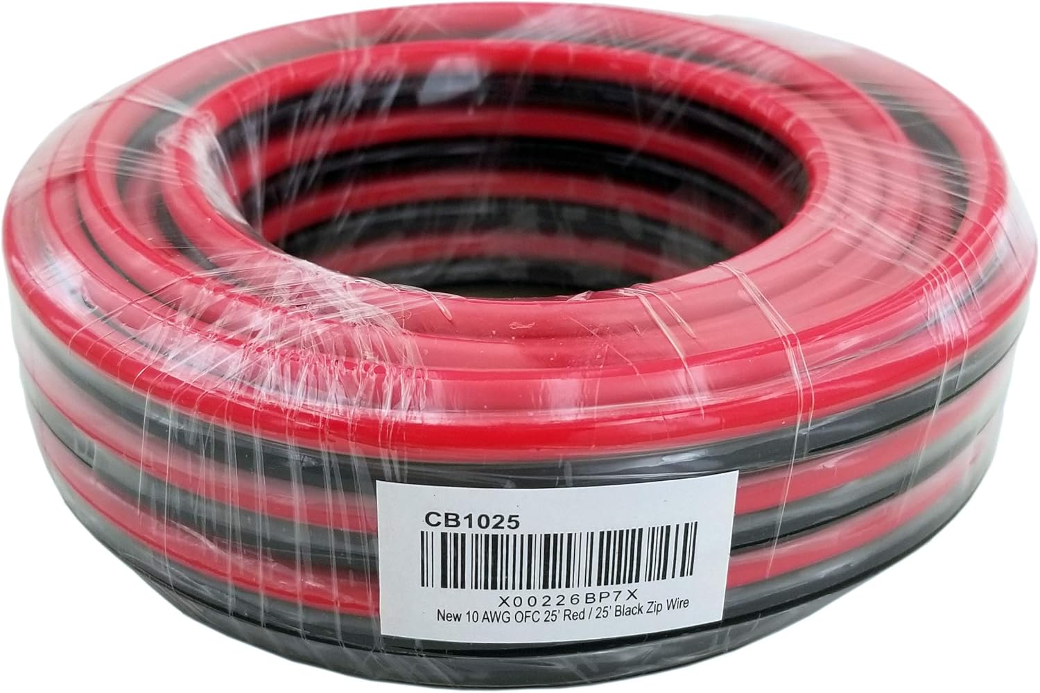 GS Power Flexible 10 AWG (American Wire Gauge) 50 Feet Stranded Oxygen Free Copper Red/Black Bonded Zip Cord Cable for Car Audio Stereo Amplifier