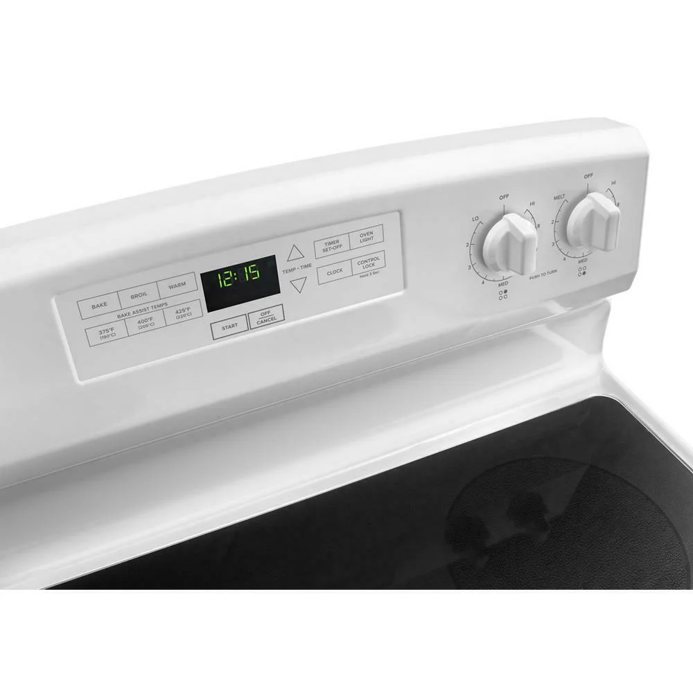 Amana庐 AER6303MFW - Freestanding 30 Electric Range - White - With Extra Large Oven Window