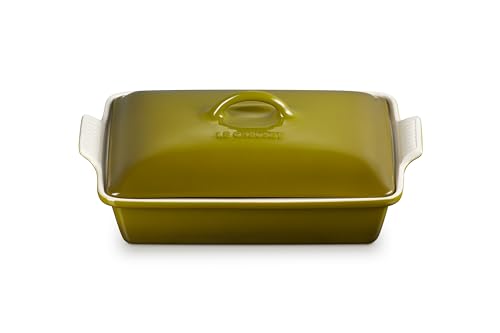 Le Creuset Stoneware Heritage Covered Rectangular Casserole, 4 qt. (12" x 9"), Cerise