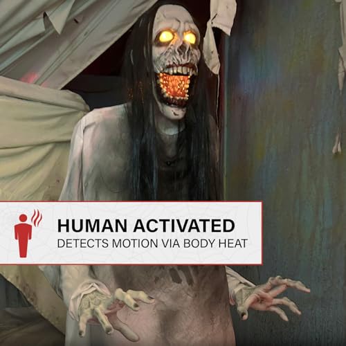 Haunted Hill Farm 5.9 ft. Animatronic Lurching Woman by Tekky, Halloween Animatronic, Scary Indoor House Prop & Decoration