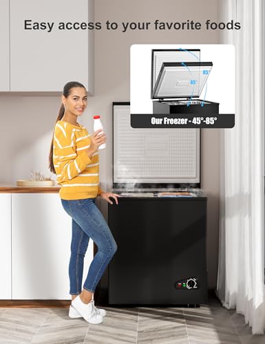 7.0 Cu Ft Chest Freezer - Energy Efficient & Quiet Mini Freezer with Adjustable Thermostat - Compact Deep Freezer for Home, Apartment, and Garage