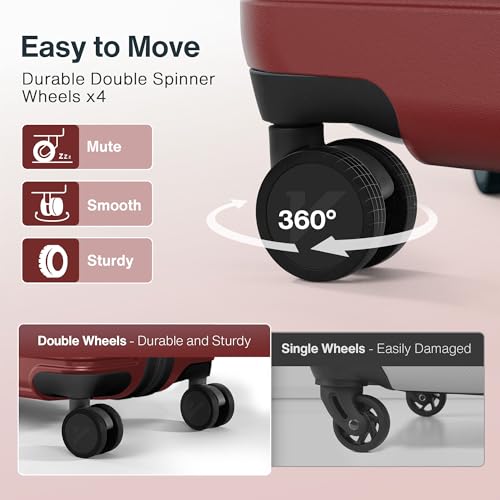 Luggage Sets 3 Piece (3-YEARS VIP SERVICE) Hardside Expandable Ultra Durable 100% PC Lightweight Carry On Travel Suitcase Set with TSA Lock Spinner
