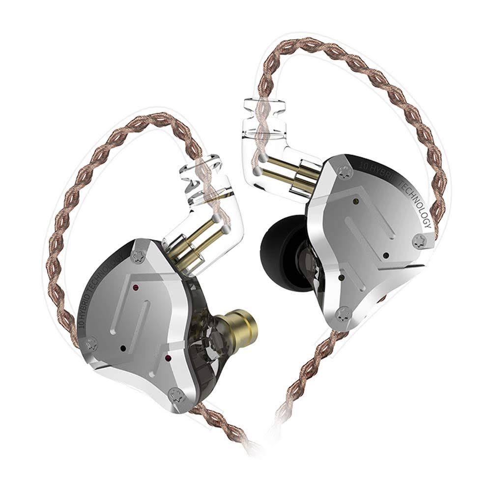 KZ ZS10 Pro in Ear Monitor Earbuds Headphone, HiFi KZ Earphone with 4BA and 1DD Drivers, KZ Upgraded ZS10 Pro with Detachable 0.75mm 2 Pin 6N OFC