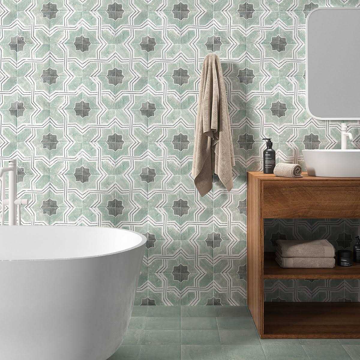 Ivy Hill Tile Patras Deco Iberia 7.87 in. x 7.87 in. Matte Porcelain Floor and Wall Tile