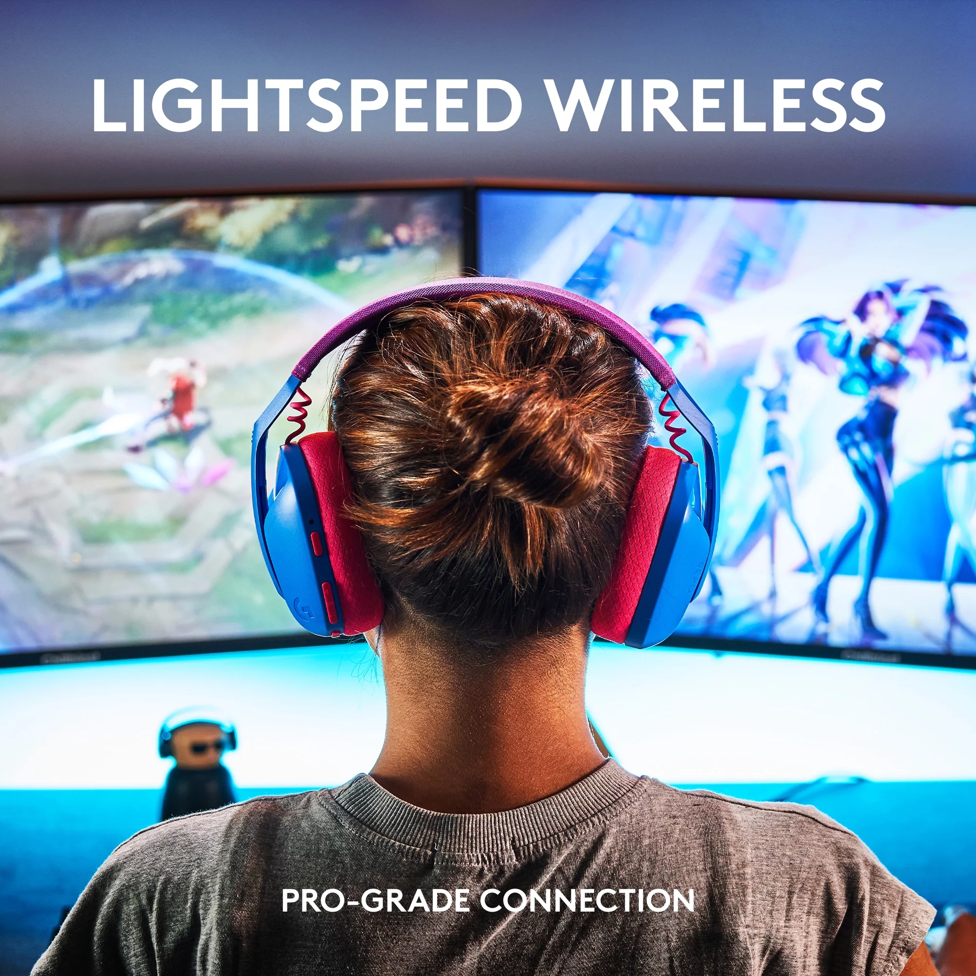 Logitech G435 LIGHTSPEED and Bluetooth Wireless Gaming Headset - Lightweight over-ear headphones, built-in mics, 18h battery