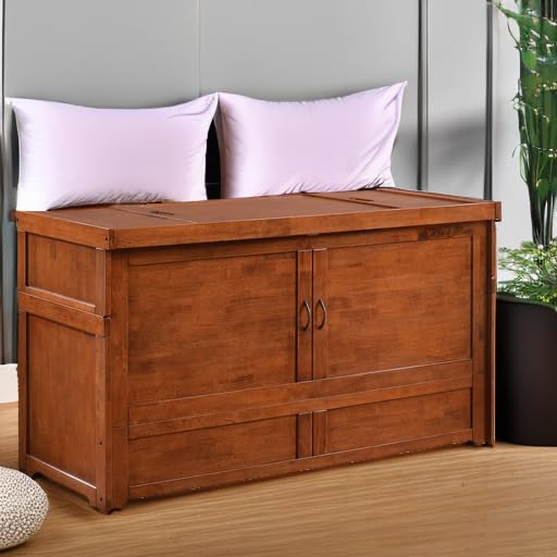 NIGHT & DAY Furniture Murphy Cube Cabinet Bed (White, Queen)