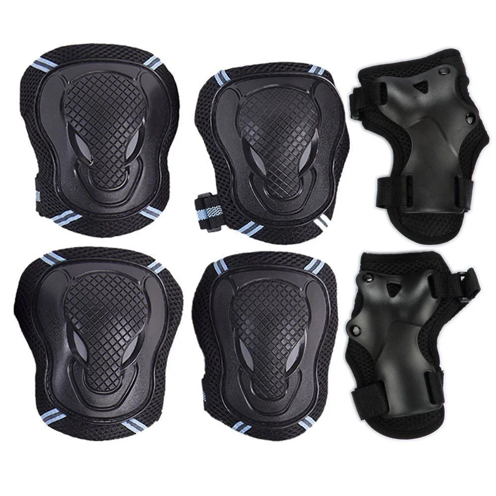 Helmet with 6pcs Elbow Knee Wrist Pads Outdoor Skating Skateboard Cycling Sports for Youths Kids Children Teen Protective Gear Safety Scooter