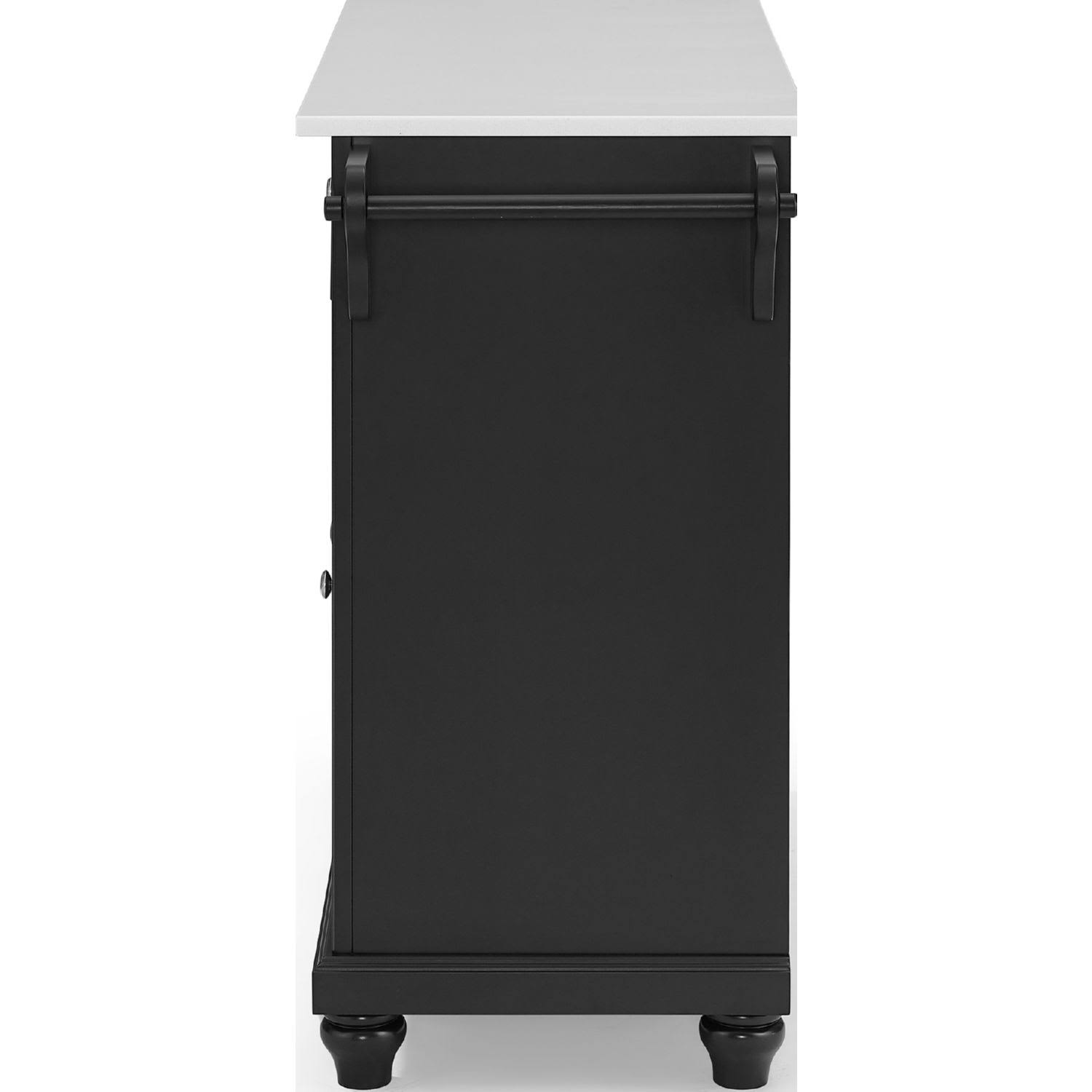 Crosley Cambridge Granite Top Full Size Kitchen Island/Cart, Black